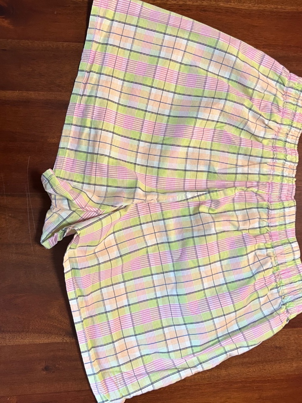 Aritzia Sunday Best Sun-Deh Pastel Plaid Pajama Lounge Set Short Sleeve Shorts S - Picture 6 of 6